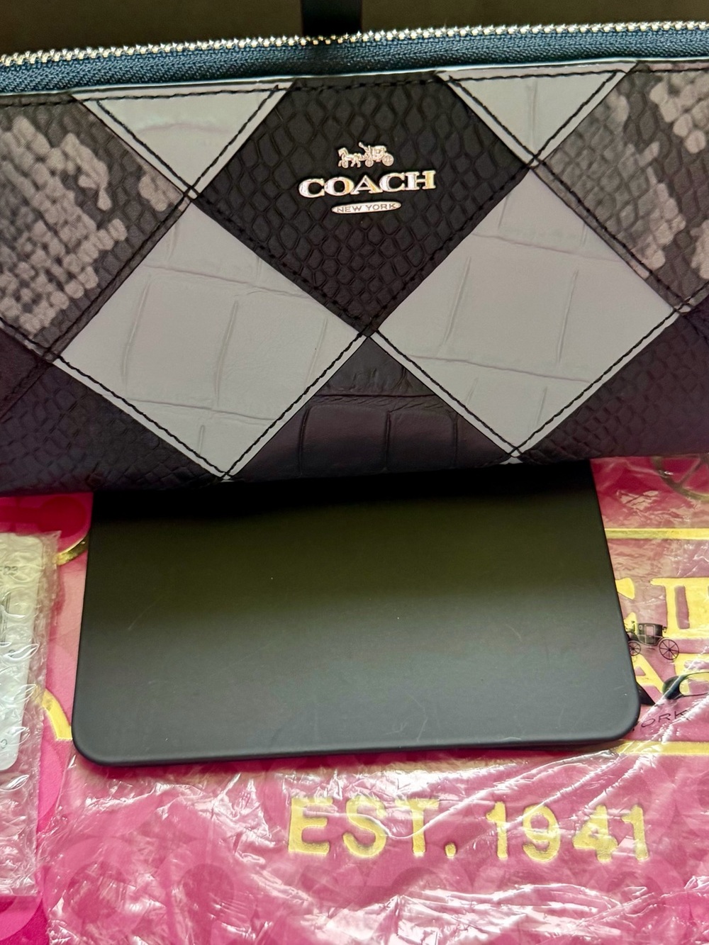 Coach Men’s Black & Gray Quilted Zip Toiletry Pouch